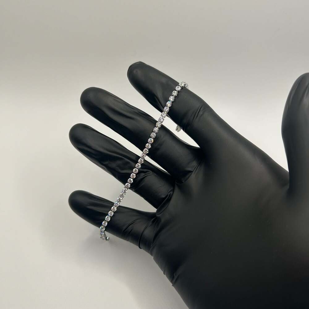 Moissanite Iced Out Tennis Bracelet Silver 3mm 6.5” New VVS1 Fast Shipping Girl
